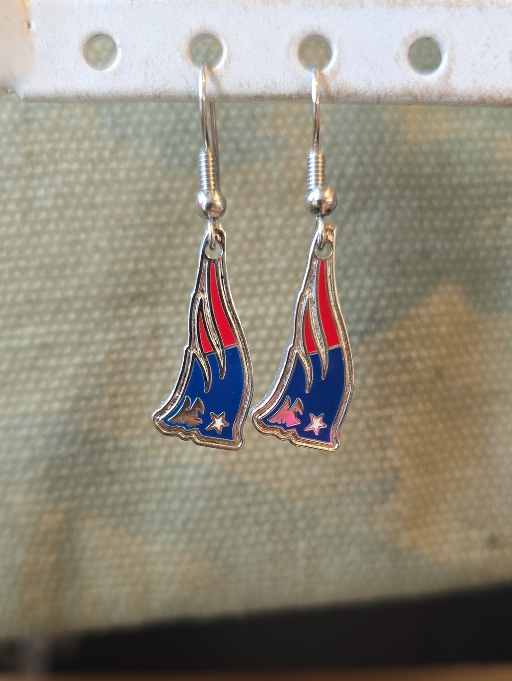 Patriotic Blue and Red Star Drop Earrings - Women's Jewelry